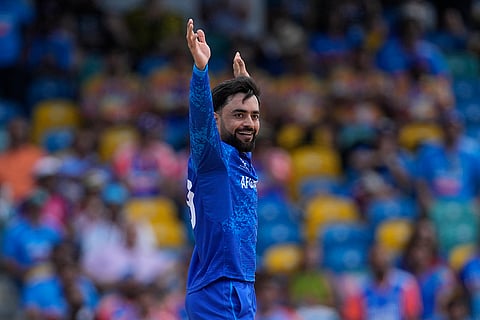 Rashid Khan celebrates Virat Kohli's wicket